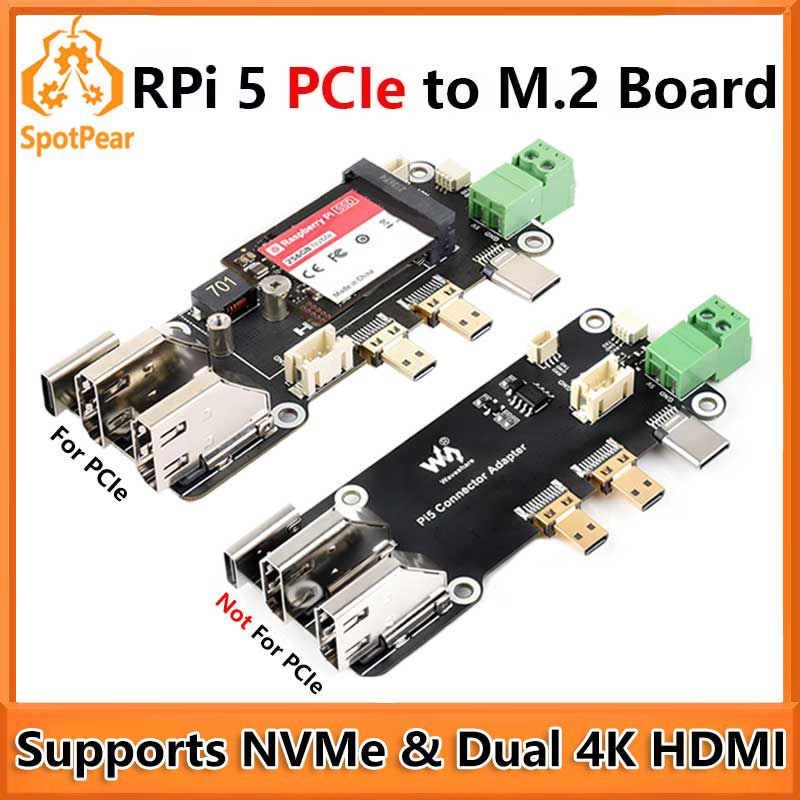 Pi Cooler - บอร์ดอะแดปเตอร์มัลติฟังก์ชั่น Raspberry Pi 5 PCIe เป็น