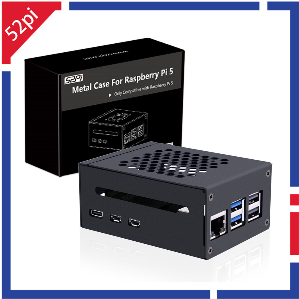 Pi 5 Case - 52Pi Raspberry Pi 5 โลหะใช้งานร่วมกับ N04