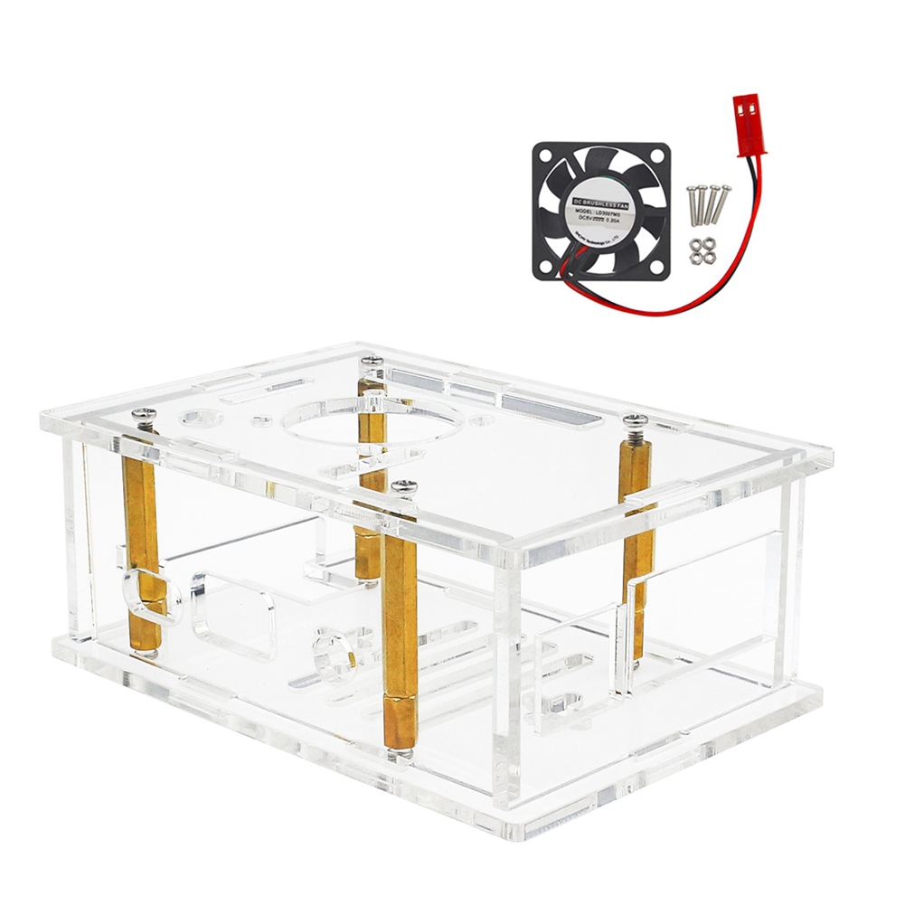 Pi 4 Case - เคสอะคริลิก ABFN พร้อมพัดลมระบายความร้อนสำหรับ Orange Pi 4