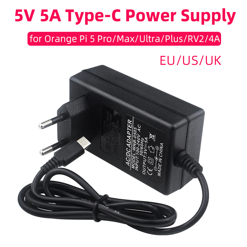 Pi Power Supply - Orange Pi 5V 5A แหล่งจ่ายไฟอินเทอร์เฟซ Type-C