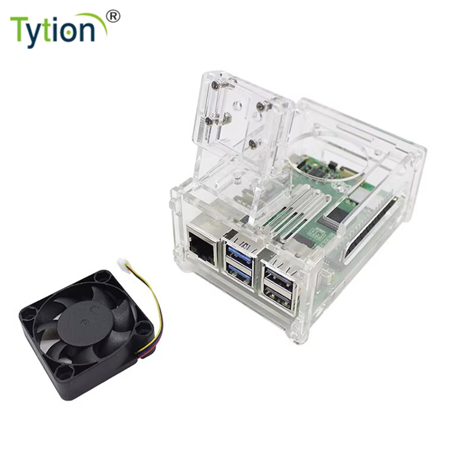 Pi Cooler - เคสอะคริลิคสำหรับ Raspberry Pi 5 พร้อมพัดลมระบายความร้อนขนาดใหญ่ 4010