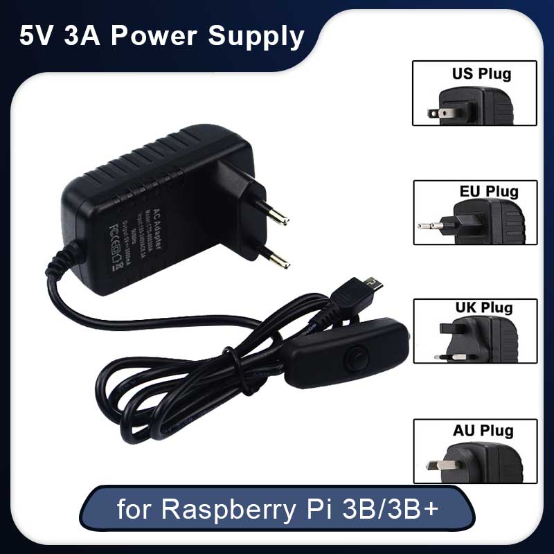 5V 3A Raspberry Pi 3 รุ่น B +  - Pi Power Supply บทวิจารณ์และราคา