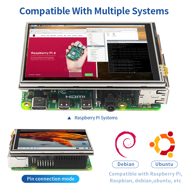 3.5นิ้ว Raspberry Pi 4หน้าจอสั - Pi 4 Case บทวิจารณ์และราคา